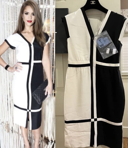 5.5K New Chanel 2012 Black White Midi Dress 34 36 38 2 4 6 Colorblock Top S M - Picture 5 of 21