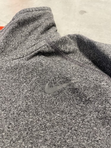 Ladies Nike Running Dri Fit 1/4 Zip Pullover Jacket Top Sz M Medium Grey Orange - Picture 7 of 18