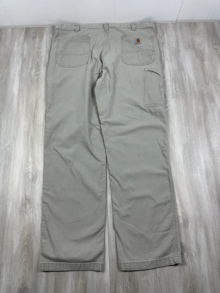 Carhartt Rugged Flex Canvas Work Pants Men’s 40x32 Tan 102291-232 Relaxed Fit - Image 2 of 4