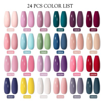 Gel Nail Polish Set Semi Permanent Hybrid Gel Varnish Set Base Top Coat Soak Off