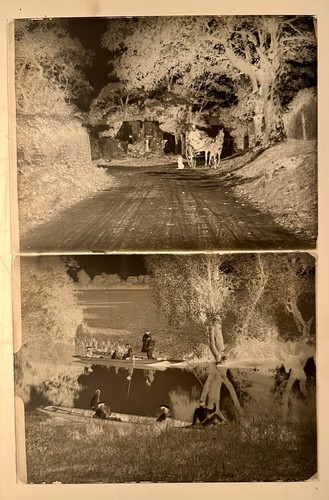 Negativos antiguos de placa de vidrio de historia de carro dibujado por caballos escena de navegación c1880s - Imagen 3 de 8