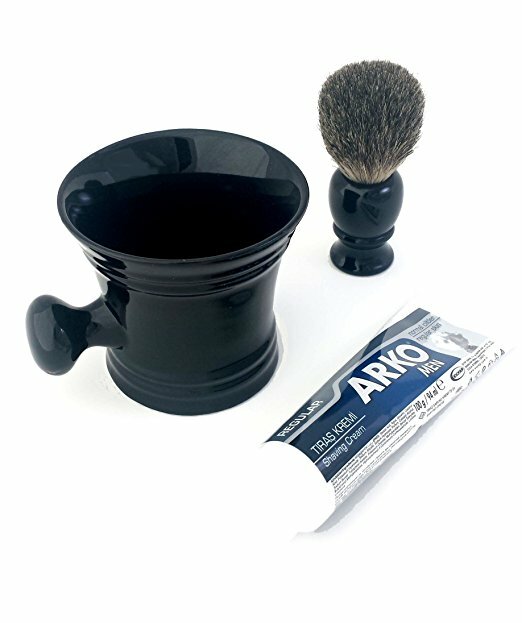 100% Pure Badger Hair Shaving Brush with Ceramic Apothecary 