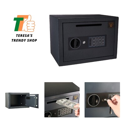 Drop Safe - Digital Safe Compact Steel Money Security Box with Keypad - Depos...