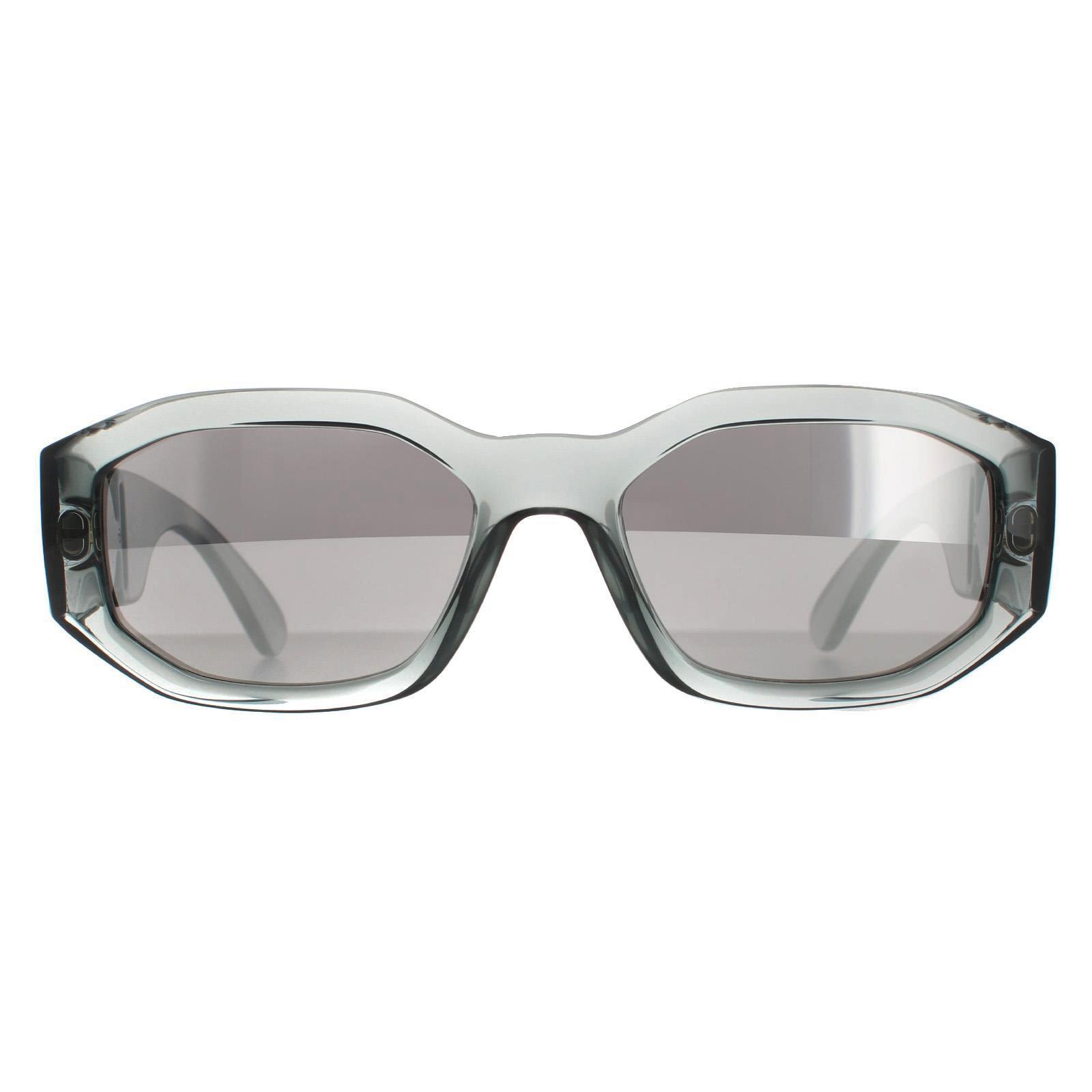 Versace Man Sunglass Biggie - Frame color: Transparent Grey, Lens color: Light Grey Mirror Silver - Image 2