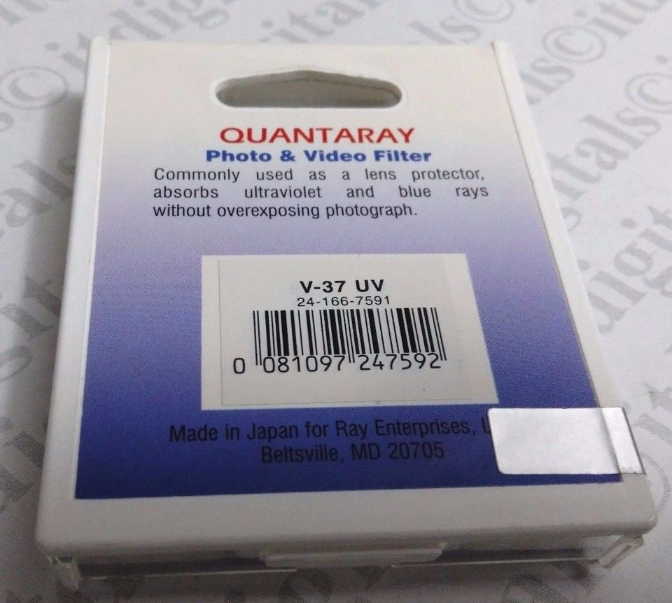 37mm Quantaray UV Protection Glass Lens Filter Safety Japan 37 mm 241667591 - Image 2 of 3