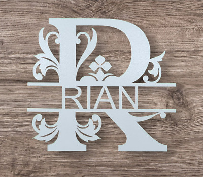 Weißes Namensschild Holz Monogramm Buchstabe personalisiert Zimmerschild Hochzeit Geschenk