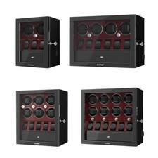 Red Automatic 2-8 Watch Winder Display Storage Case Box Jewelry Drawer LED Light