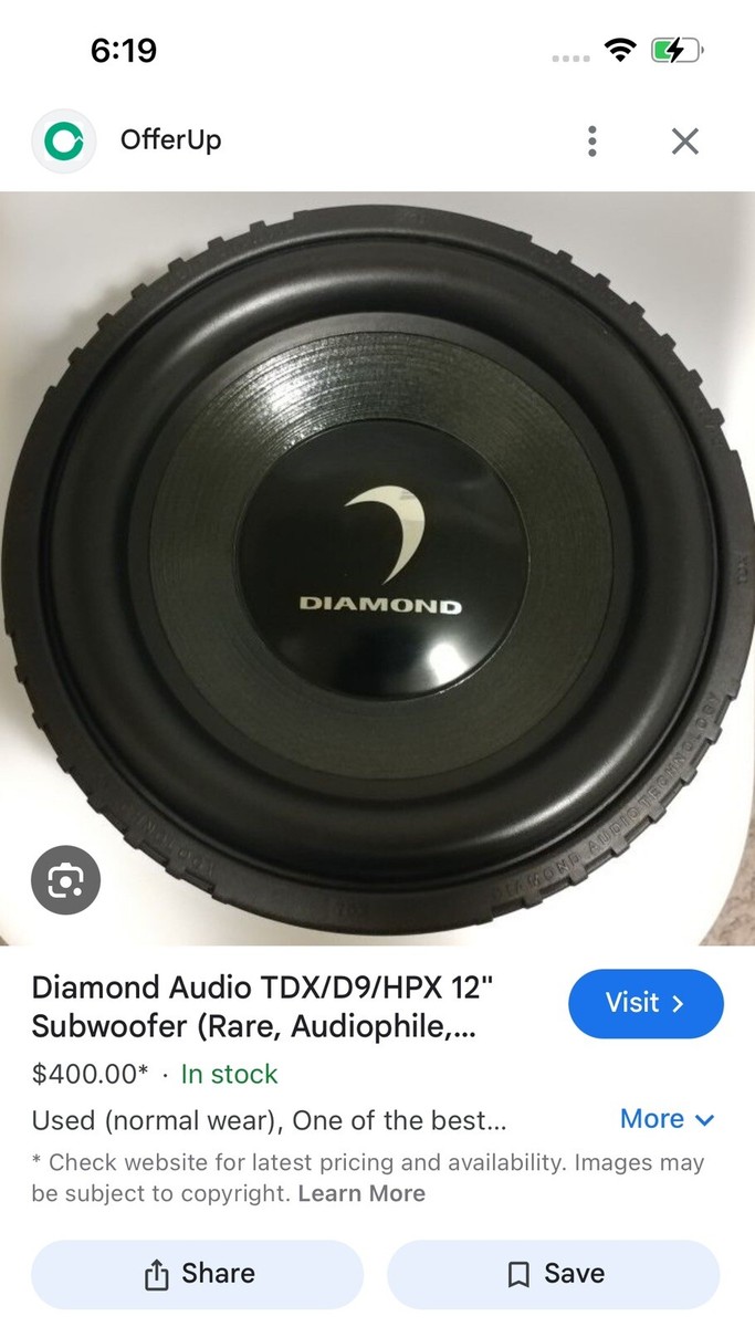 Two diamond audio subwoofer 12 Inch D9 12D2 800RMS 2ohm Dual voice