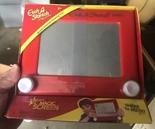 New Etch A Sketch No. 505 Ohio Art Company Glass Magic Screen Red Frame NOS