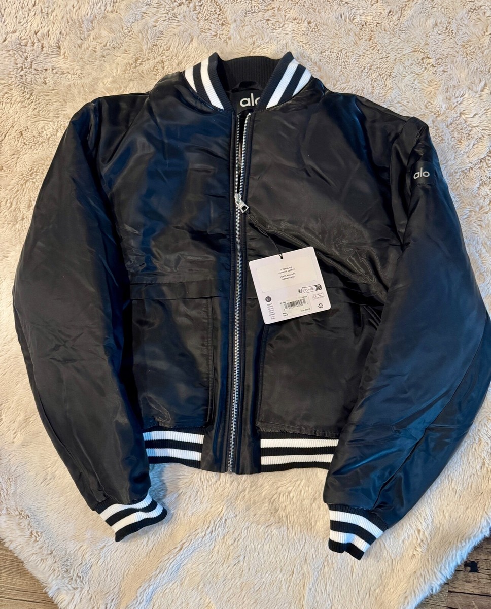 \"ALO Yoga \" アフターグロー ジャケット Afterglow Varsity Jacket - Black | Alo Yoga