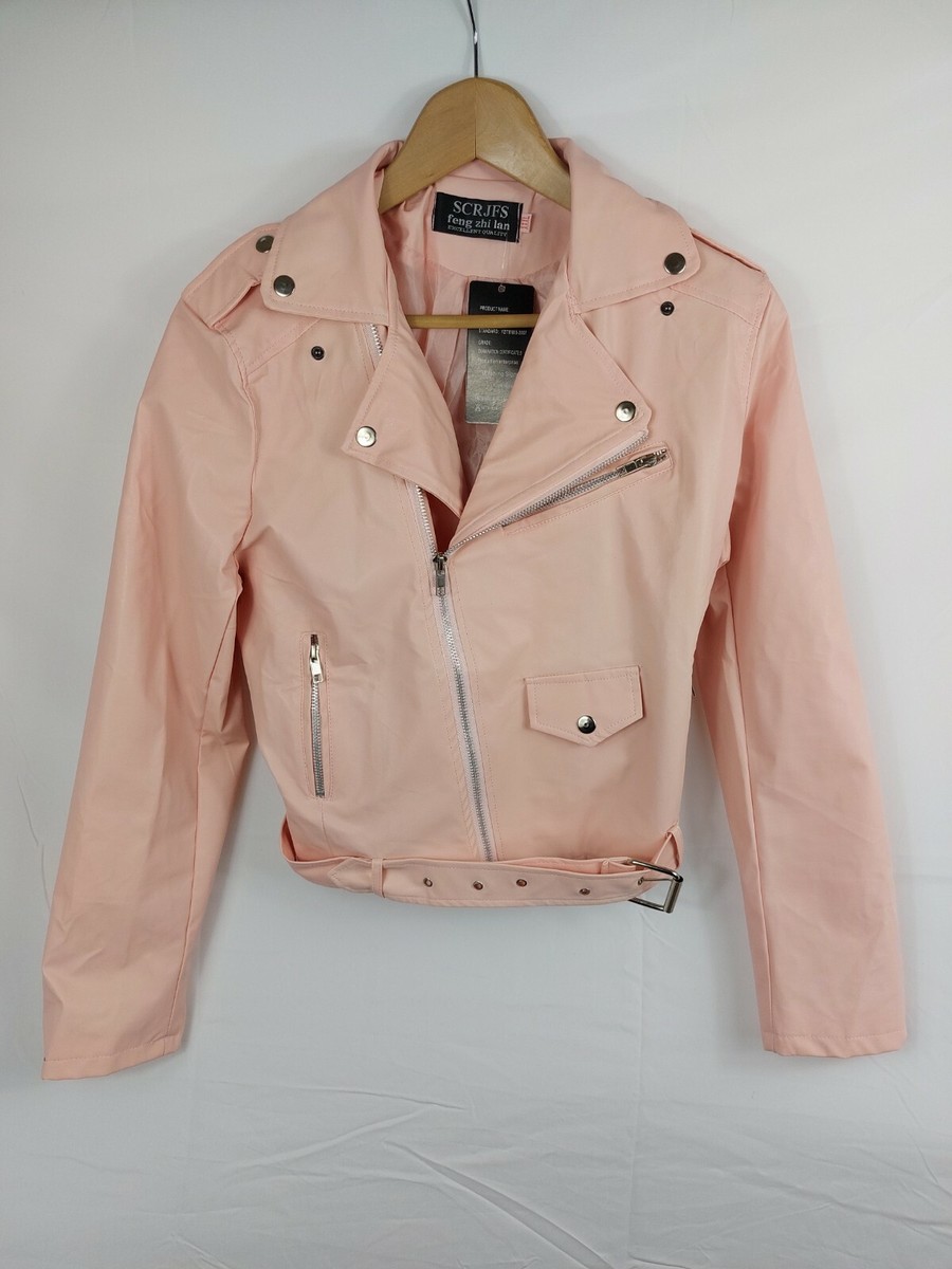 Scrjfs Feng Zhi Lan Womens *New* Womens Faux Leather Jacket Size