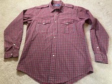 Polo Ralph Lauren Mens Size Large L Button Up Shirt Red Plaid Long Sleeve