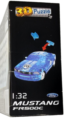 3D Puzzle FORD MUSTANG FR500C 1:32 Scale Clear Blue plastic jigsaw