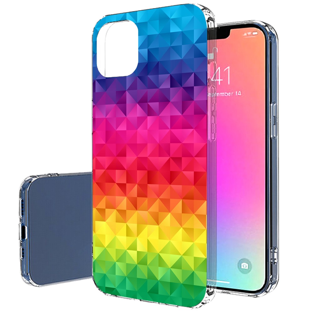 TalkingCase Slim Case for Apple iPhone 14 Max, Rainbow Colorful Print, USA