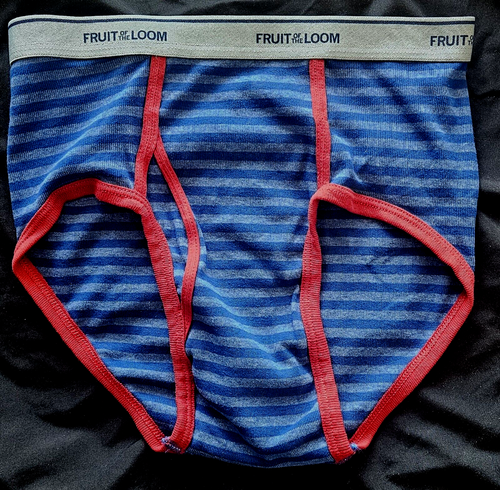 BOY'S VINTAGE FRUIT OF THE LOOM UNDERWEAR BRIEFS STRIPED SZ XL (18-20) RARE!