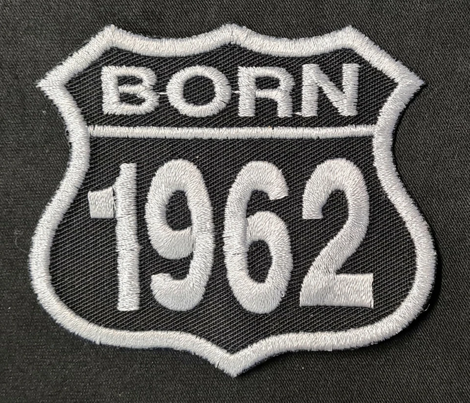 PABA Patch Aufnäher Jahreszahl BORN Biker Hot Rod Custom PIN UP SKULL OLD SCHOOL V8