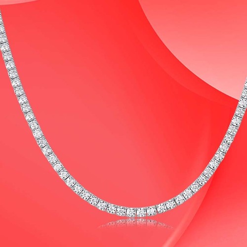 3-4mm D Color VVS Moissanite Tennis Chain Necklace 925 Sterling Silver Pass Test - Picture 5 of 10