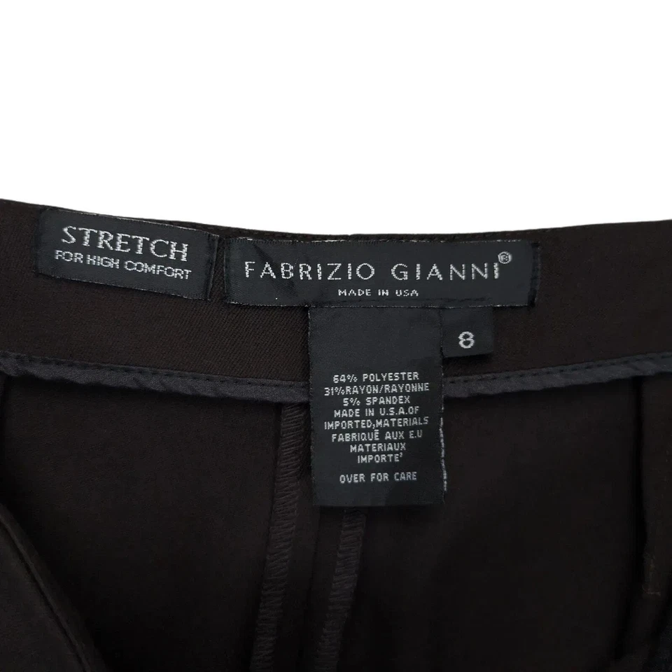 Pantalones Pantalones Pantalones Fabrizio Gianni Para Mujer 8 Marrón Elastizados Alta Confort, EE. UU. Foto 3 de 4
