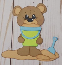 Paper piecing, scrapbook piece, summer , beach bear, beach, pool, summer time