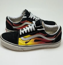 Mens VANS Old Skool Canvas Suede Flame Skate Sneakers Shoes 500714 Size 9.5M 11W