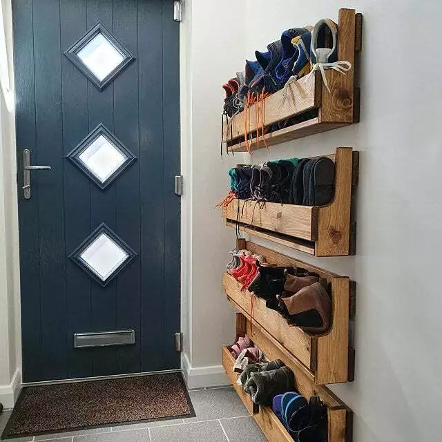 Shoe Rack EXTRA DEPTH Wooden, Rustic, Handmade, Vintage Style, Shoe Rack,  Apple Crate, Shoe Storage Solution 