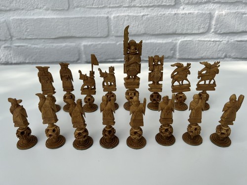 Schach geschnitzt Hong Kong Chess Set Carved Hang On Ivory Mystery Puzzle Ball - Bild 9 von 16