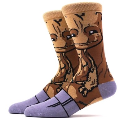Baby Groot Superhero Novelty Crew Socks