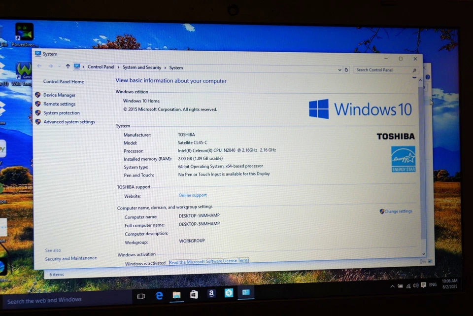 Toshiba Satellite CL45-C4332@2.16GHz,2GB RAM 32GB Storage.Works/READ - Image 2 of 4