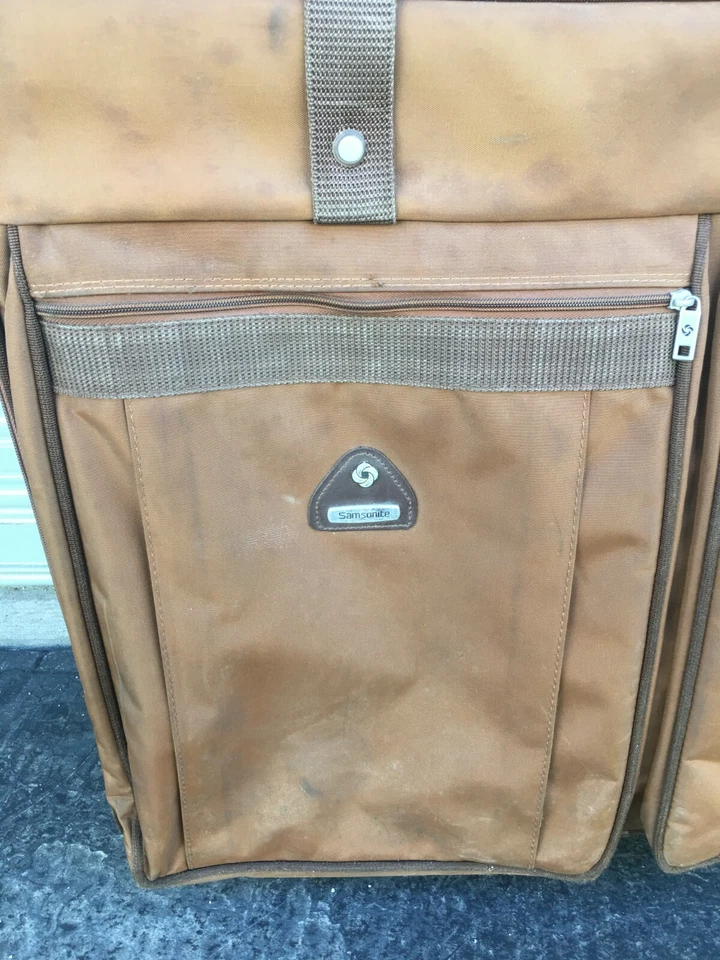 Maleta de traje blanda Samsonite Profile II de colección tren equipaje de viaje bronceado 22x28x8 pulgadas Foto 3 de 4