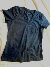 PEACHES NURSE SCRUB SS womens/girls TOP XS  COUTURE BOTTOM S ALL BLACK