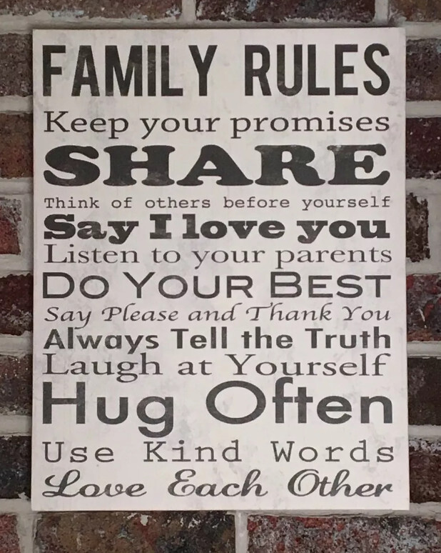 Family Rules Canvas Wall Art by Louis Carey Inspirational Decor-image