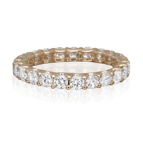 Round Cut Lab Grown Diamond Eternity Band Ring 14K Yellow Gold 1.92Ctw Size 7.25