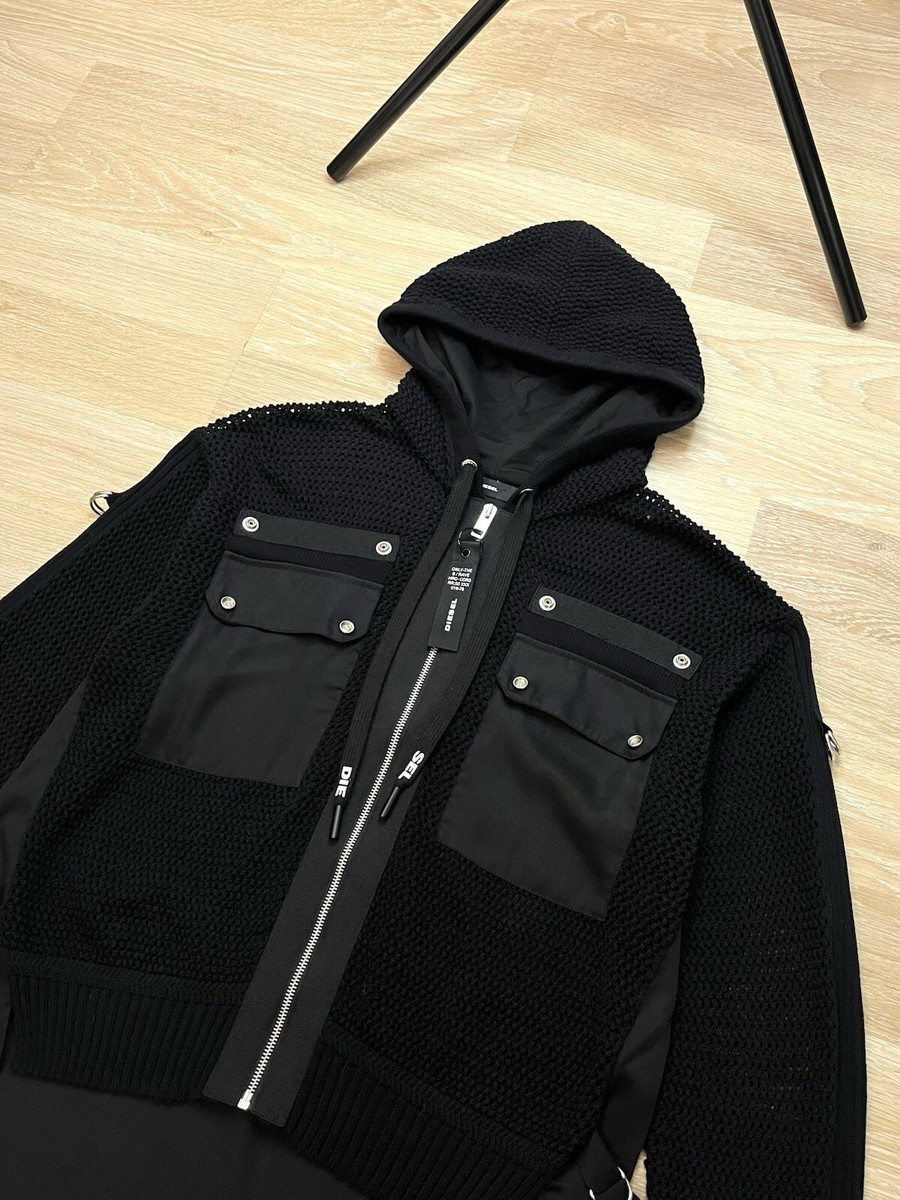 00’s DIESEL gimmick jacket zip opium S New! Rare Opium Diesel M-Mily Women Hoodie Jacket Rick Owens