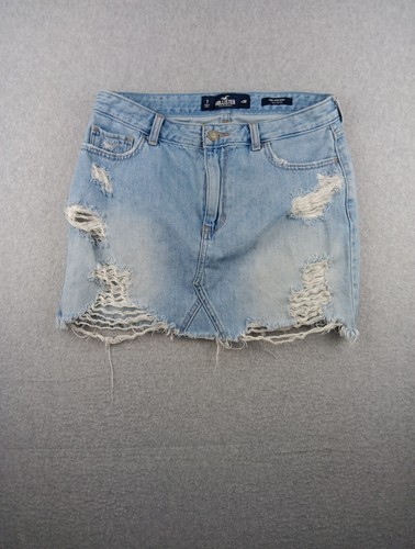 Hollister Skirt Womens High Rise Distressed Size 7 W28 pockets
