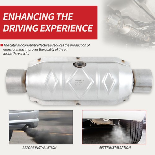 2.5" Car Catalytic Converter Inlet & Outlet EPA Stainless Steel For Pontiac G6 - Picture 6 of 12