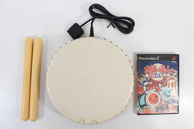 Taiko no Tatsujin Drum Controller NPC-107 W/ Sticks & Game PS2 Japan Import