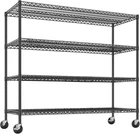 Wire Shelving Unit with Wheels Steel 4 Tier Heavy Duty Layer Rack 55x24x75 inch