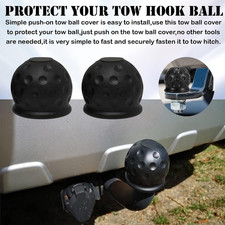 2 Pcs Trailer Ball Cover Universal 2 Inch Rubber Waterproof And Dustproof Tr...