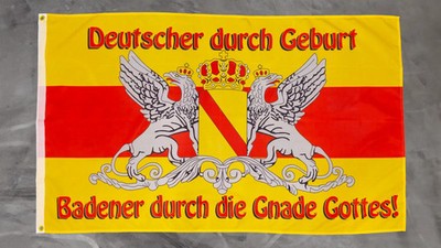 Fahne Flagge Großherzogtum Baden - Deutscher durch Geburt - 90 x 150 cm