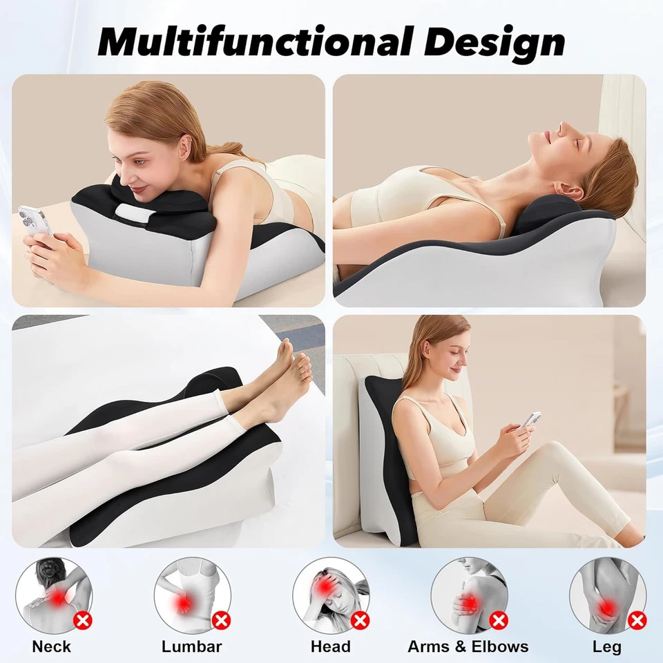 Almohada de cuña de espuma viscoelástica para adultos soporte multiposición almohada de cama sentado Foto 4 de 4
