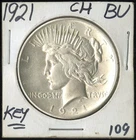 US Coin 1921 Peace Silver Dollar High Relief CH BU Key Date $1 NO RESERVE!
