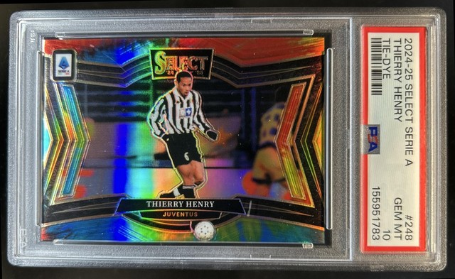 2024-25 Panini Select Serie A Thierry Henry Field Level Tie-Dye #/25 PSA 10