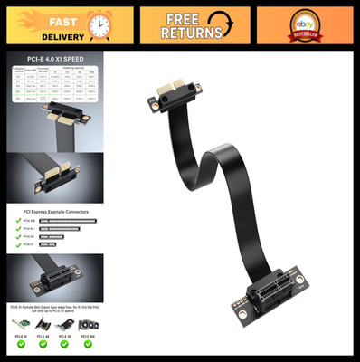 90 Degree PCIe 4.0 X1 Extension Riser Cable Male to Female 30CM for GPU Mining