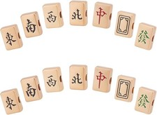 NBEADS 14 Pcs 7 Styles Bulk Mahjong Beads, 9.5x13.5mm Rectangle Large Hole