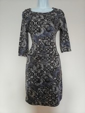 White Stuff Women's 100% Grey Cool Tones Floral Zip Pocket Tunic Dress Size 10