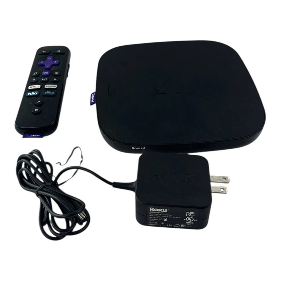 Roku 4 (4th Generation) Media Streamer Tested Model 4400X with Remote Black - Image 3 of 4
