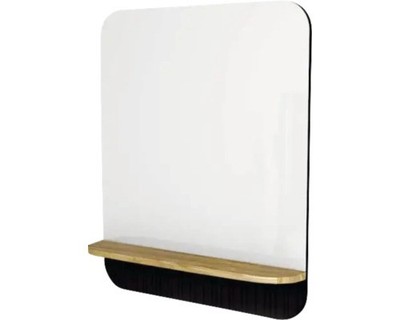 Badspiegel mit Holzablage Devo Gloria 2.0 70x86x14 cm Perfect Touch Black glatt 