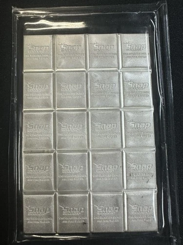 5 oz Elemental Twenty .999 Silver 1/4 Ounce Snaps Bullion Bar Sealed
