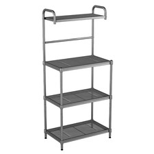 Silver Heavy Duty 4-Tier Iron Freestanding Shelving Unit 13.5"W X 23.5"D X 53.5"