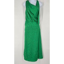 MSGM Jacquard Print Green Sleeveless Midi Dre...